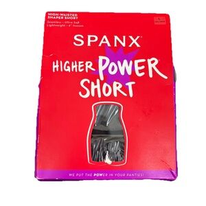Spanx Higher Power Short Women’s Sz L Black Shapewear High Waisted Tummy Control